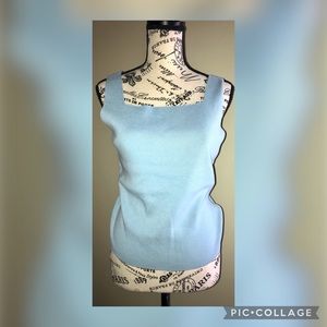 90s Erik Spencer Ribbed Knitted Crochet Tank / LGE